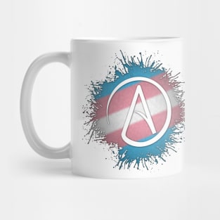 Paint Splatter Transgender Pride Atheist Symbol Mug